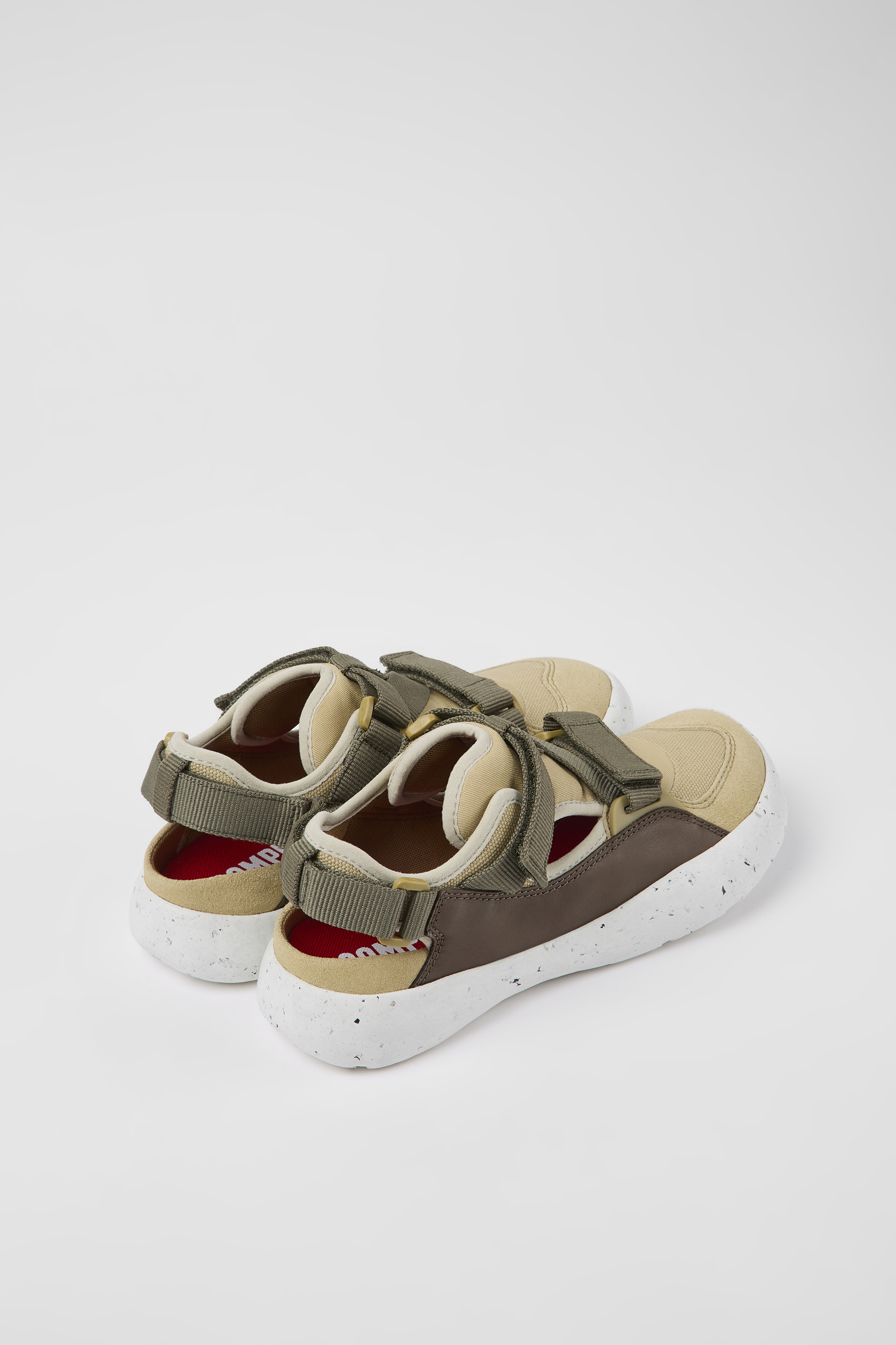 Peu Stadium - Multicolored leather and textile semi-open sneakers for women