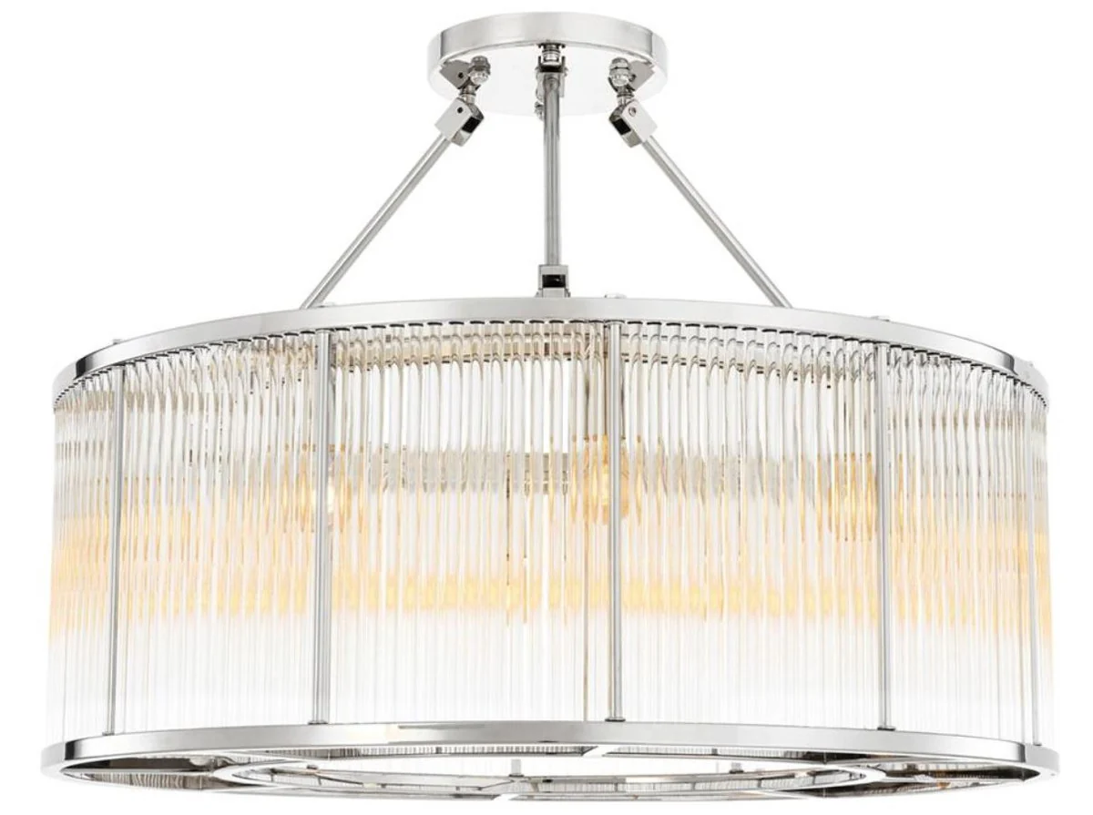 Casa Padrino lámpara de techo plata Ø 80 x H. 61 cm - Lámpara de Techo de Lujo