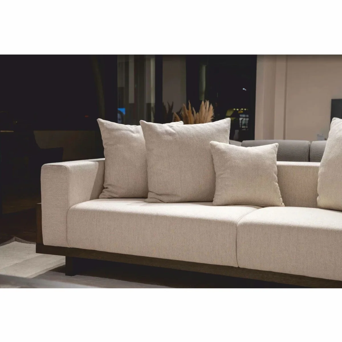 Casa Padrino sof¨¢ de lujo crema / marr¨®n oscuro 240 cm - Muebles de sal¨®n y hotel