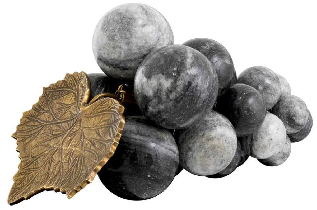 Casa Padrino objeto decorativo de mármol de lujo uva gris / latón vintage 27 cm
