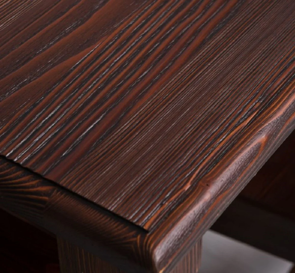 Casa Padrino conjunto de muebles de comedor de estilo campestre marr¨®n oscuro - 1 Mesa de Comedor y 6 Sillas de Comedor - Muebles de comedor de madera maciza de estilo campestre