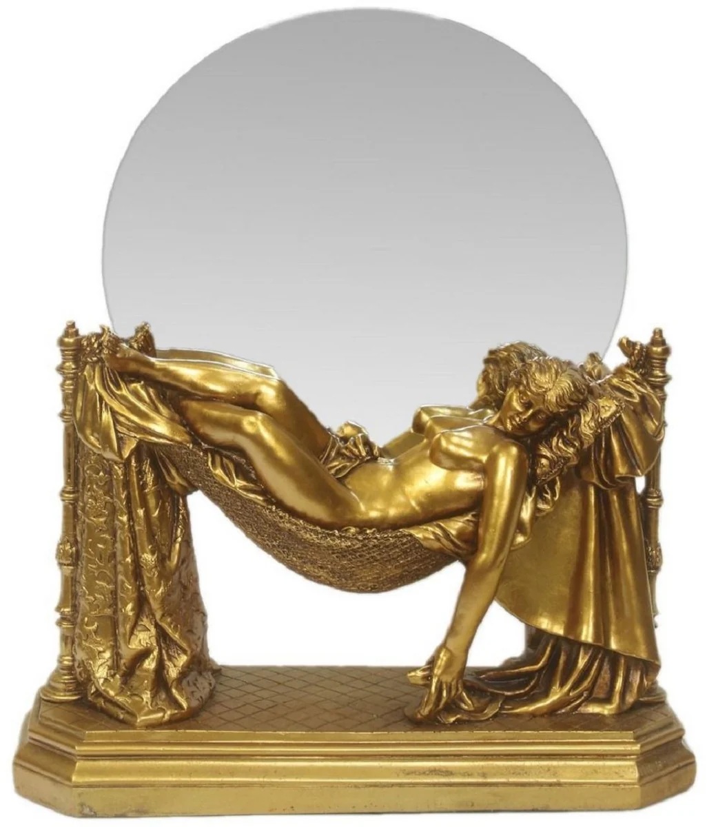 Casa Padrino espejo de mesa barroco oro 30 x A. 37 cm - Espejo de pie - Espejo de maquillaje - Espejo cosm¨¦tico - Peque?o espejo decorativo en estilo barroco