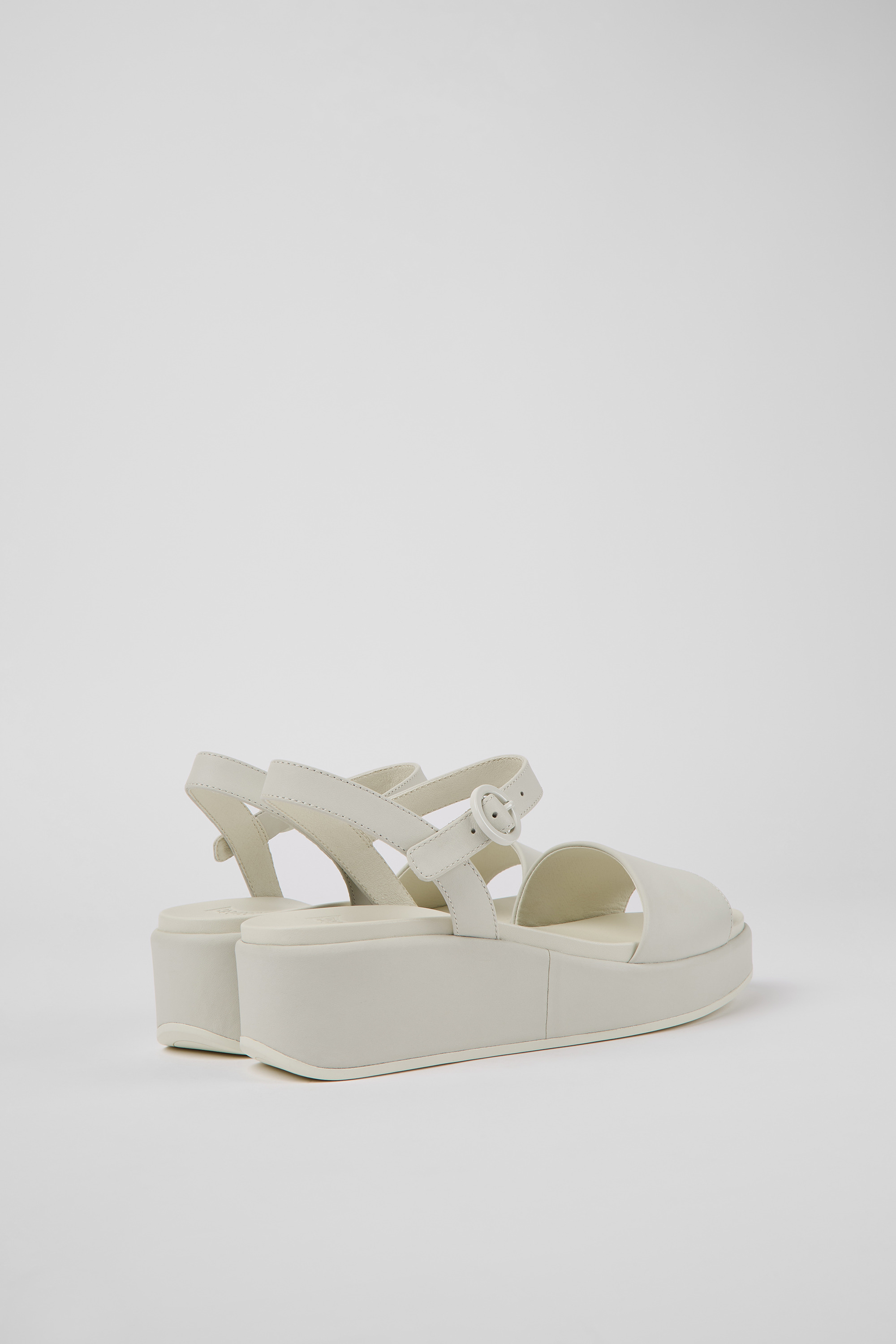 Misia - White leather sandals for women