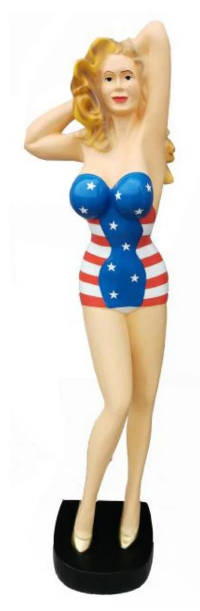 Casa Padrino escultura decorativa de lujo mujer USA A. 140 cm - Figura decorativa grande - Escultura decorativa XXL - Figura decorativa XXL - Decoración jardín - Figuras decorativas XXL de lujo