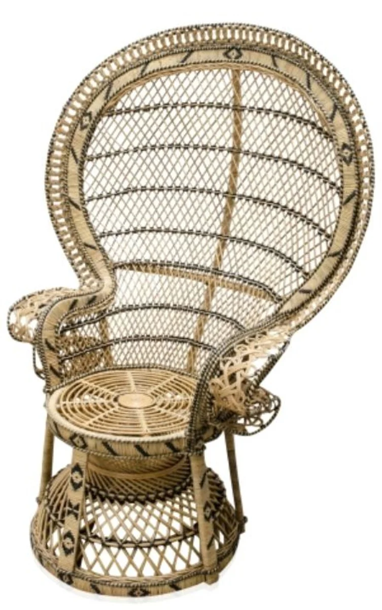 Casa Padrino sillón de ratán de lujo colores naturales 114 x 80 x H. 150 cm - Muebles Vintage