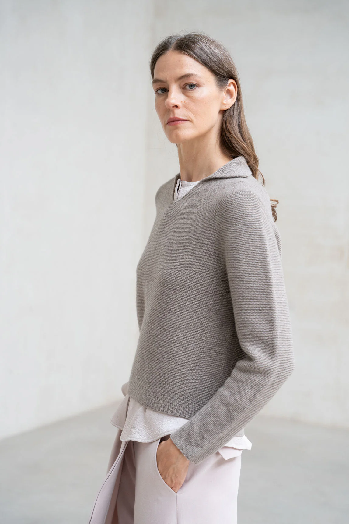 Rivera-spain Jersey lana cashmere Trento topo