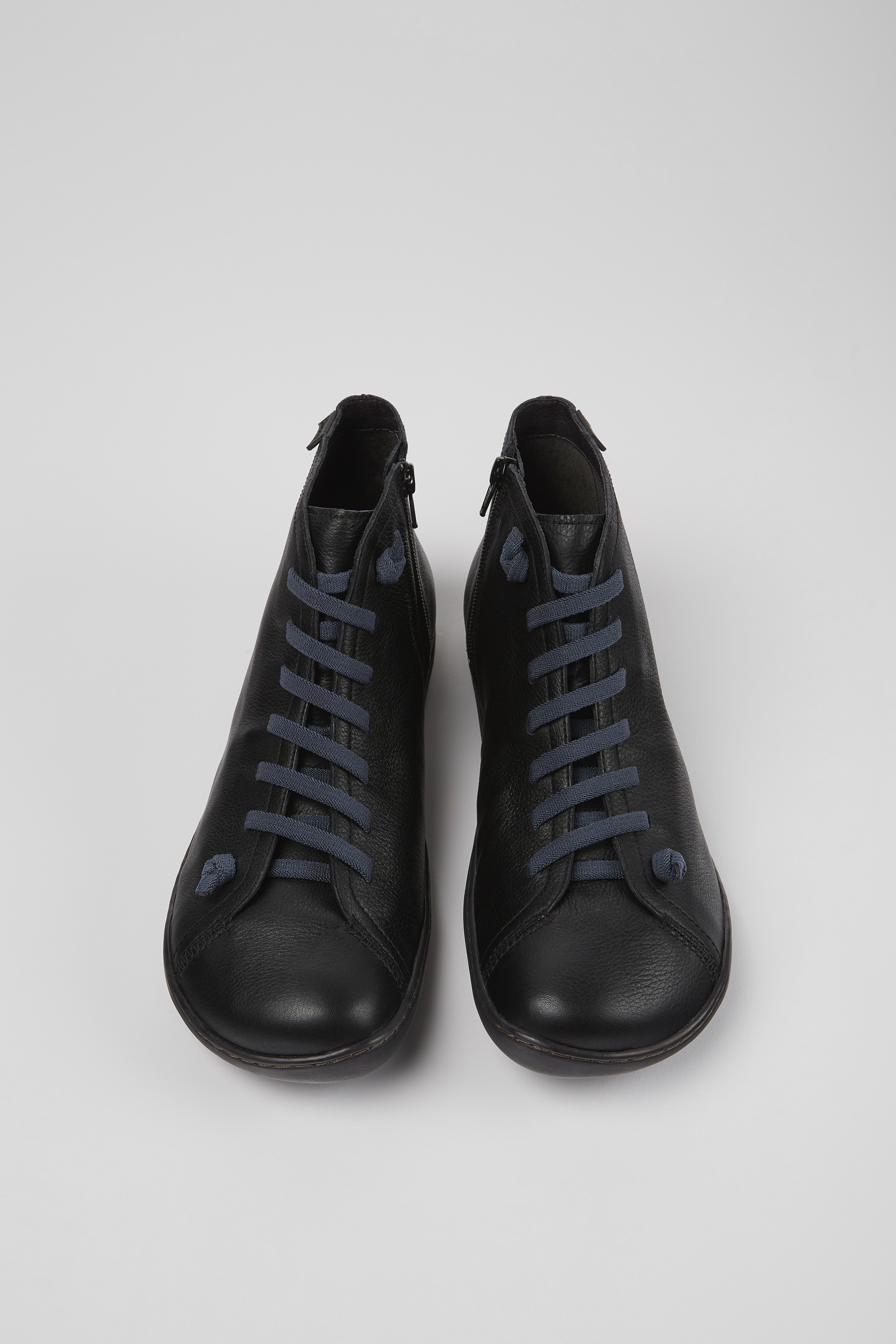 Peu - Black leather ankle boots for men