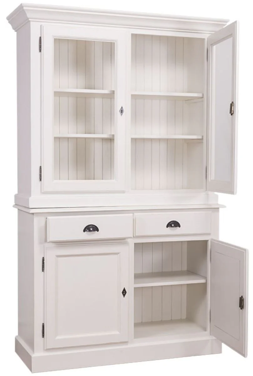 Casa Padrino gabinete de cocina de estilo campestre blanco 128 x 45 x H. 200 cm - Muebles de Cocina de Estilo Campestre