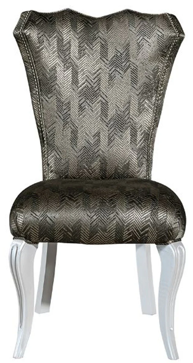 Casa Padrino conjunto de sillas de comedor barroco de lujo verde / oro / blanco 49 x 56 x A. 102 cm - Conjunto de sillas de cocina nobles de 6 - Muebles de comedor barrocos