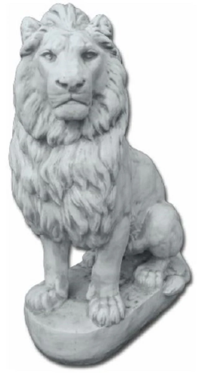 Casa Padrino figura decorativa de fibra de vidrio de lujo león mira a la izquierda gris 100 x 50 x A. 140 cm - Escultura de decoración - Decoración de sala de estar - Figura de ecoración de jardín