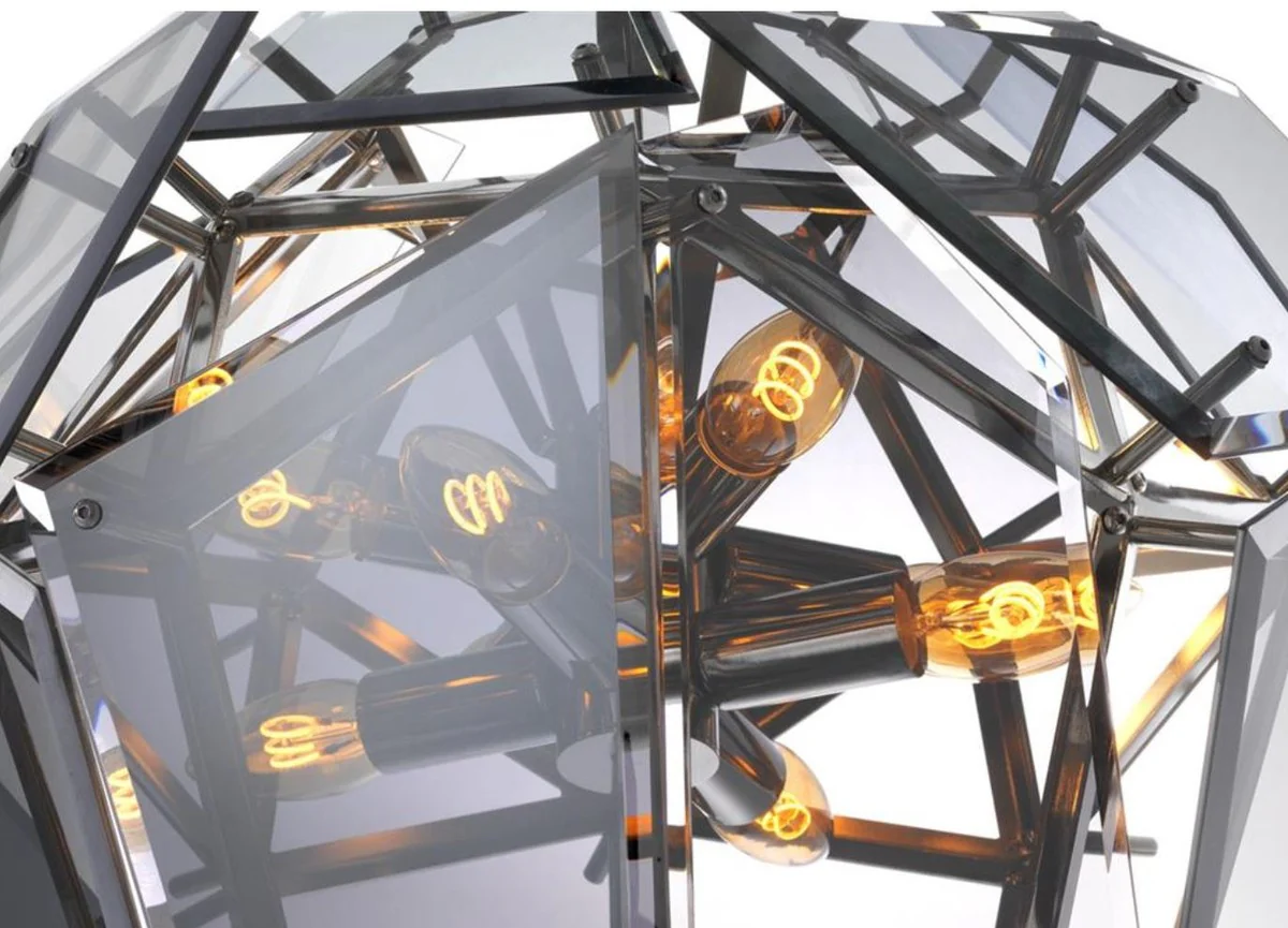 Casa Padrino araña de lujo plata / negro Ø 47 x H. 97 cm - Muebles de Diseño