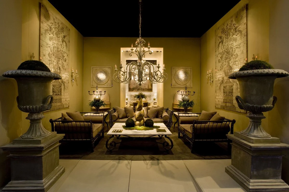 Casa Padrino fuente de pared barroco de lujo beige 85 x 58,5 x A. 146 cm - Fuente de cerámica hecha a mano - Fuente de jardín barroco - Accesorios de decoración barroco