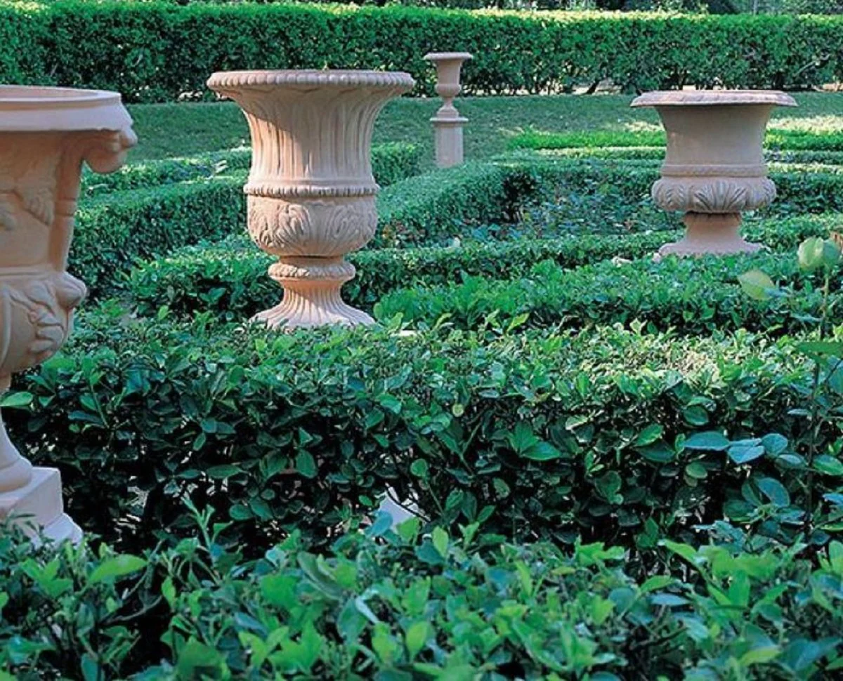 Casa Padrino florero barroco terracota Ø 40 x A. 52 cm - Jarrón de cerámica hecho a mano - Decoración de jardín de balcón y terraza en estilo barroco