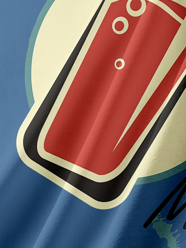 Cocktail Chest Pocket Short Sleeve Hawaiian Shirt