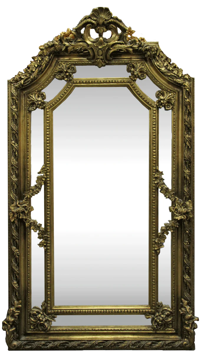 Casa Padrino espejo de pared barroco oro 115 x H. 215 cm - Magn¨ªfico Espejo Barroco con Hermosos Adornos - Muebles de Estilo Barroco