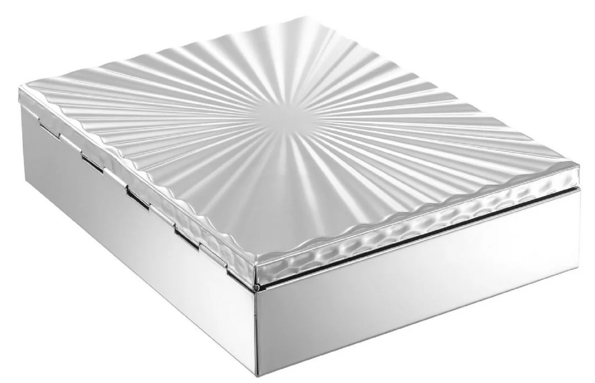 Casa Padrino caja de joya de lujo plata 20 x 15 x A. 5 cm - Caja de Almacenamiento - Accesorios Decorativos - Calidad de Lujo