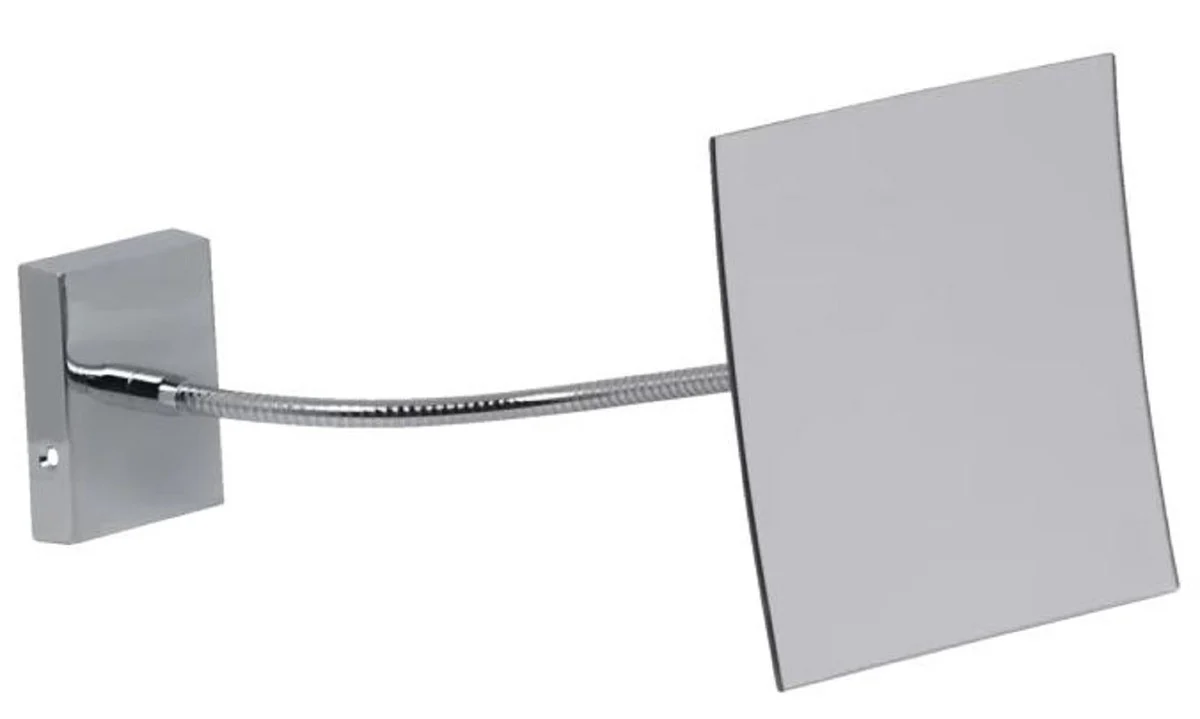 Casa Padrino espejo cosmético de lujo plata 15 x 24 x A. 15 cm - Espejo de cosmética ajustable de pared - Espejo de tocador de baño - Accesorios de baño - Calidad de lujo - Hecho en Italia