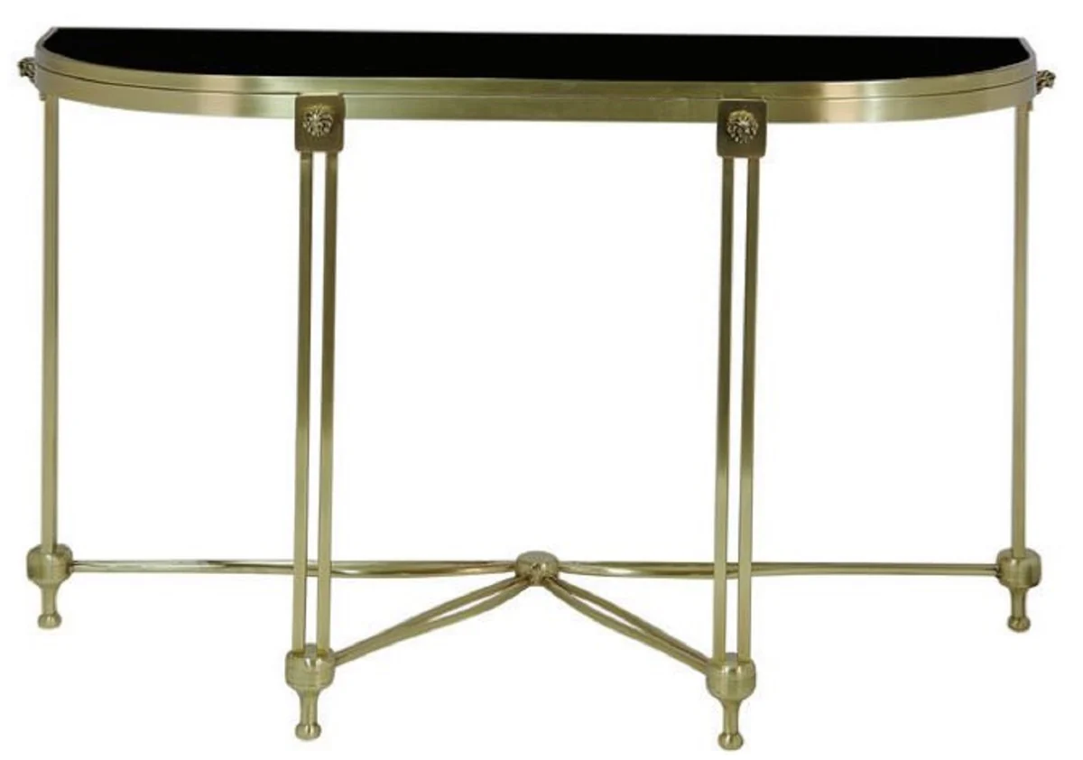 Casa Padrino consola de lujo oro / negro 130 x 45 x A. 79 cm - Mesa consola con tapa de vidrio - Muebles de lujo - Muebles de sal¨®n - Interiores de lujo