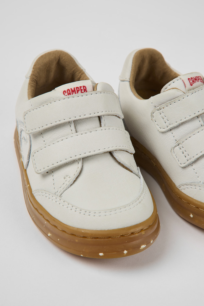 Runner White undyed leather sneakers for boys