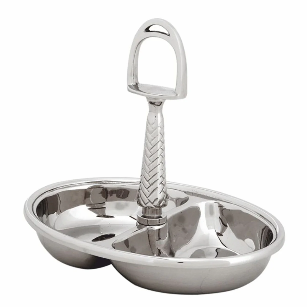 Casa Padrino cuenco para nueces / cuenco para servir de lujo con asa plata A. 20 cm