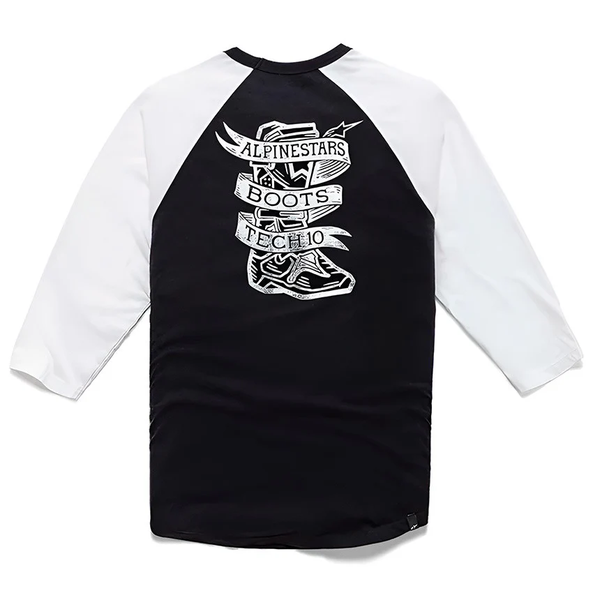 CAMISETA ALPINESTARS BOOTED PREMIUM LONG SLEEVES NEGRO / BLANCO