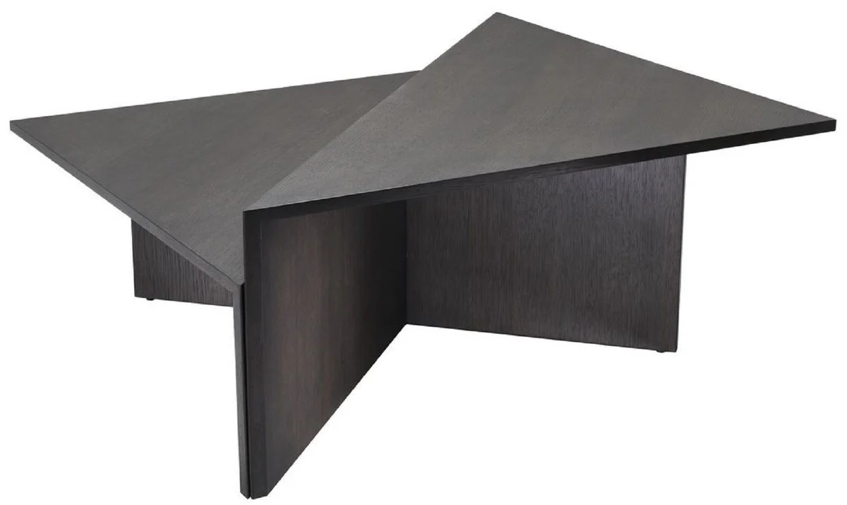 Casa Padrino conjunto de mesa de centro de lujo moca - 2 Mesas de sal¨®n de chapa de roble - Muebles de Sala - Calidad de Lujo