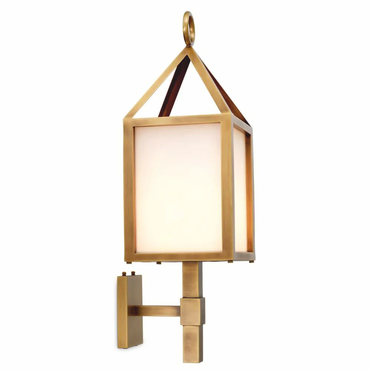 Casa Padrino l¨¢mpara de pared de exterior de lujo lat¨®n antiguo / blanco A. 86 cm - Iluminaci¨®n exterior de lujo