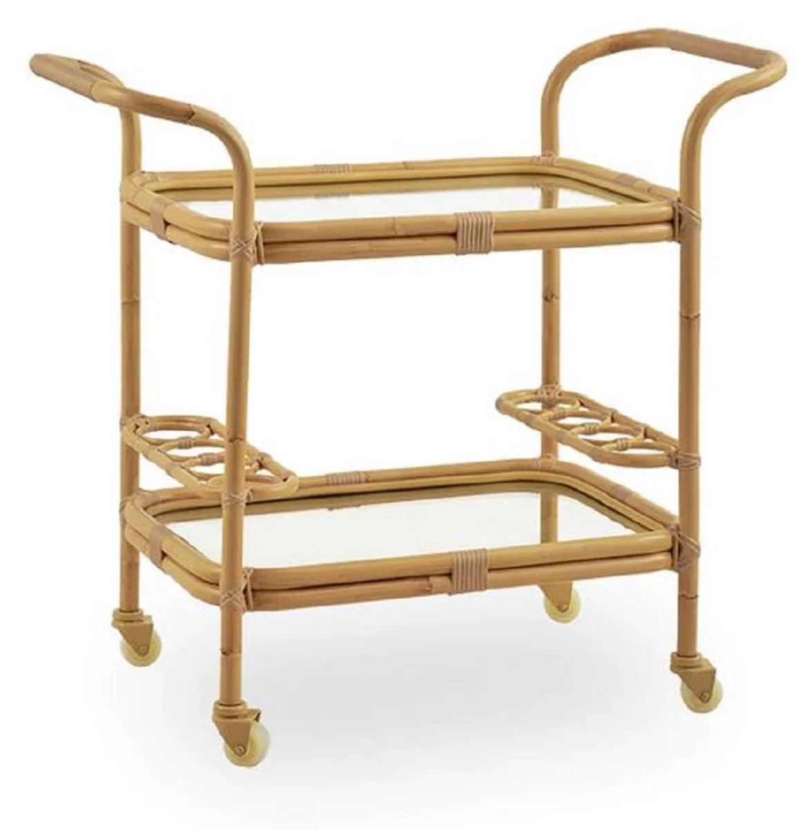 Casa Padrino carrito de servicio de exterior de lujo natural 89 x 45 x A. 82 cm - Carrito de jardín y terraza resistente a la intemperie - Accesorios de jardín y terraza - Calidad de lujo