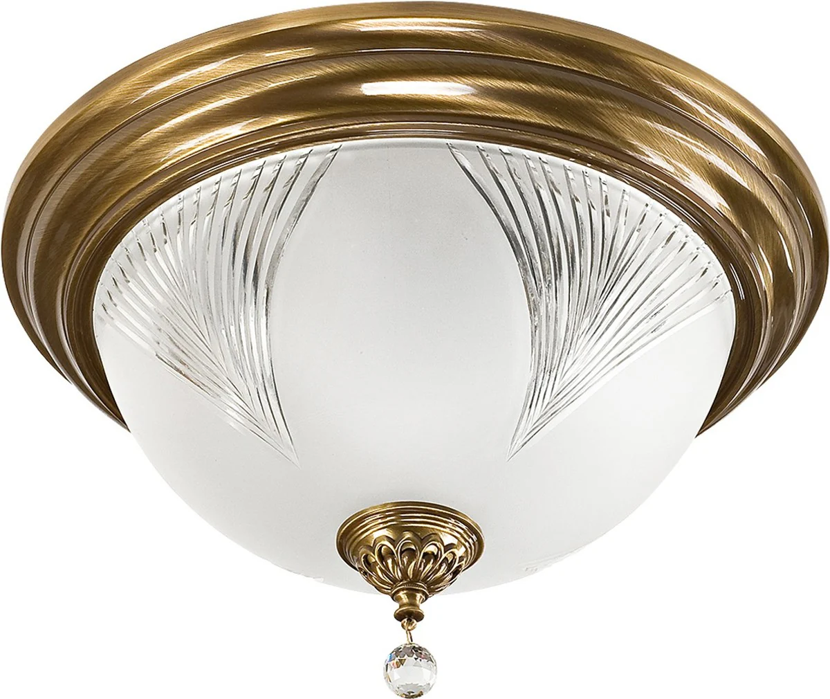 Casa Padrino l¨¢mpara de techo de cristal barroco de lujo lat¨®n con p¨¢tina / blanco ? 47 x A. 30 cm