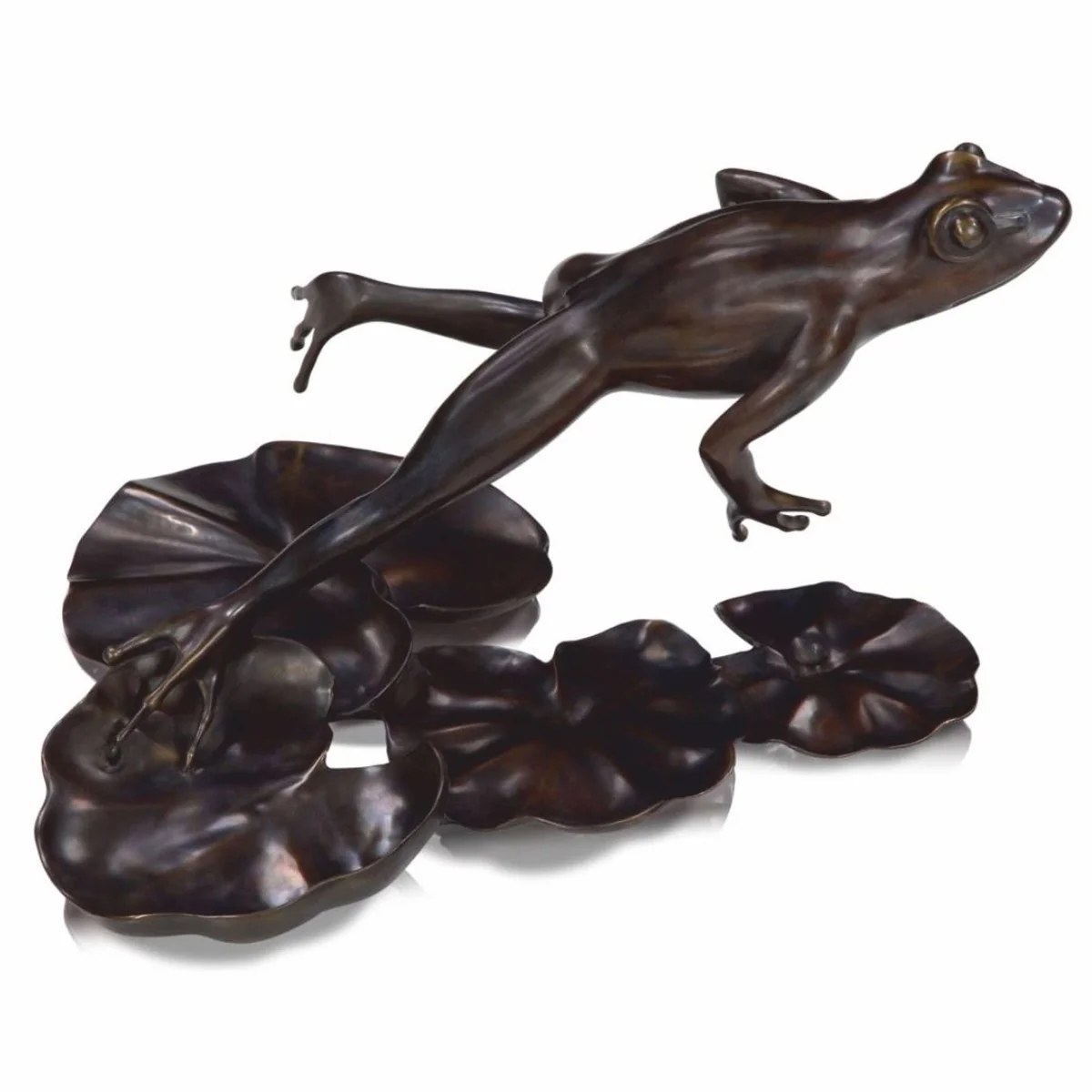 Casa Padrino Figura de Bronce de Lujo Rana 39 cm - Escultura Decorativa de Bronce