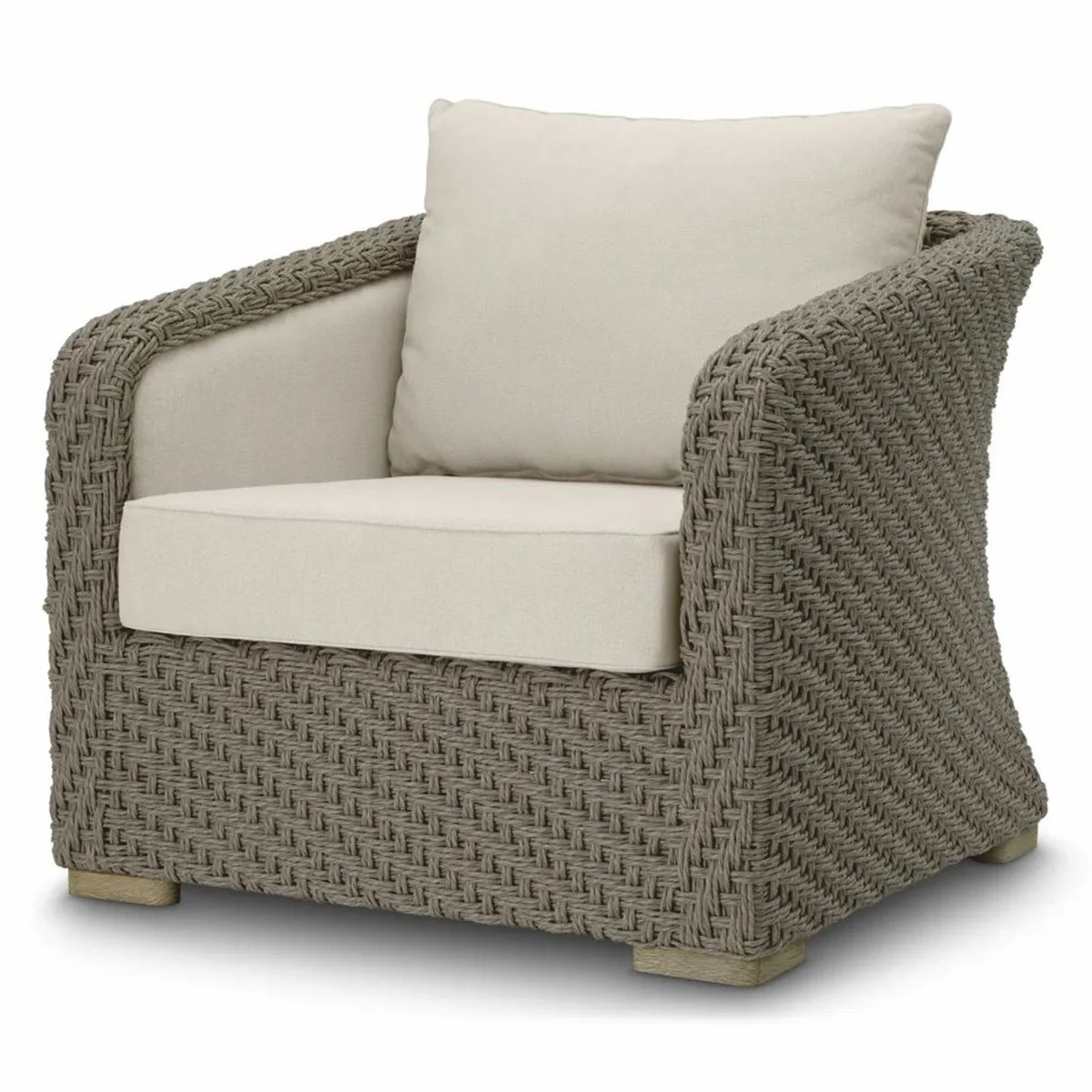 Casa Padrino sill¨®n de jard¨ªn de lujo de rat¨¢n artificial gris / arena - Muebles de jard¨ªn