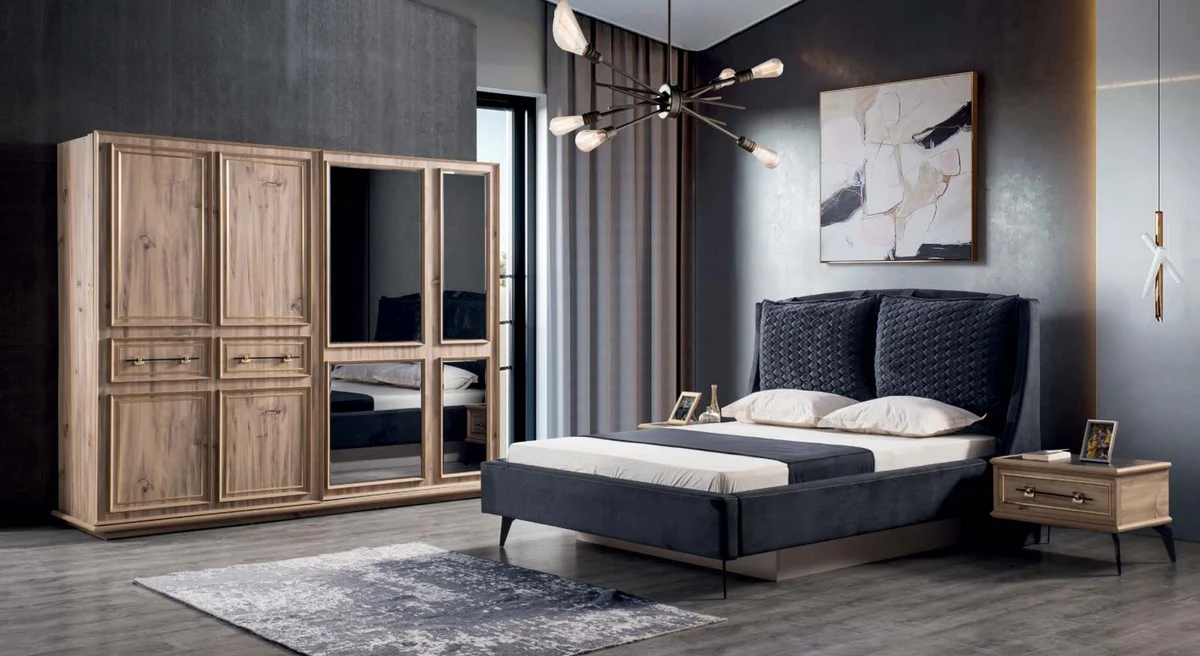 Casa Padrino armario de dormitorio de lujo marr¨®n 262 x 72 x A. 216 cm - Armario de madera maciza moderno con 2 puertas correderas - Muebles de dormitorio de lujo