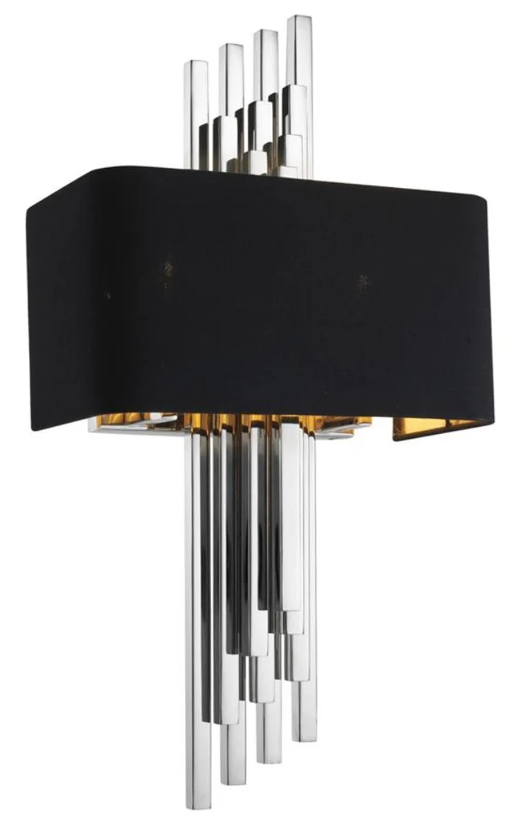Casa Padrino Luxury Wall Lamp Silver / Black 31 x 16 x H. 59 cm - Luxury Collection