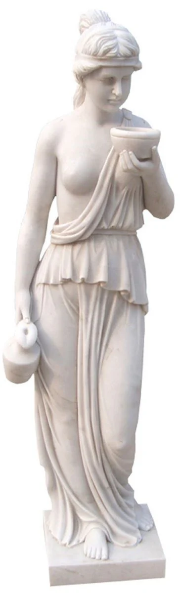 Casa Padrino Escultura de M¨¢rmol Barroco de Lujo Mujer Blanco A. 150 cm