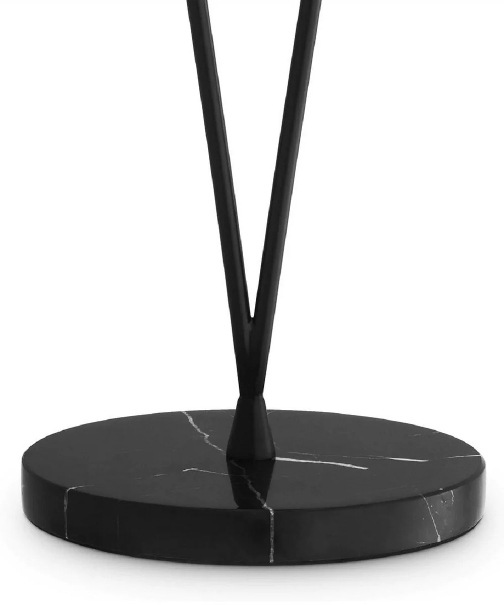 Casa Padrino lámpara de mesa doble de lujo latón antiguo / negro / blanco 50 x 28 x A. 87 cm - Lámpara de escritorio con base de mármol - Colección de Lujo