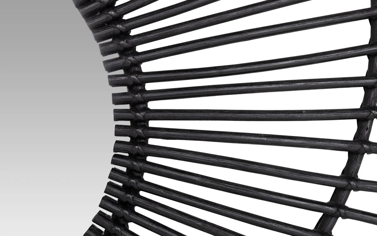 Casa Padrino espejo de mimbre de dise?o negro ? 120 cm - Espejo de Pared en Dise?o Solar