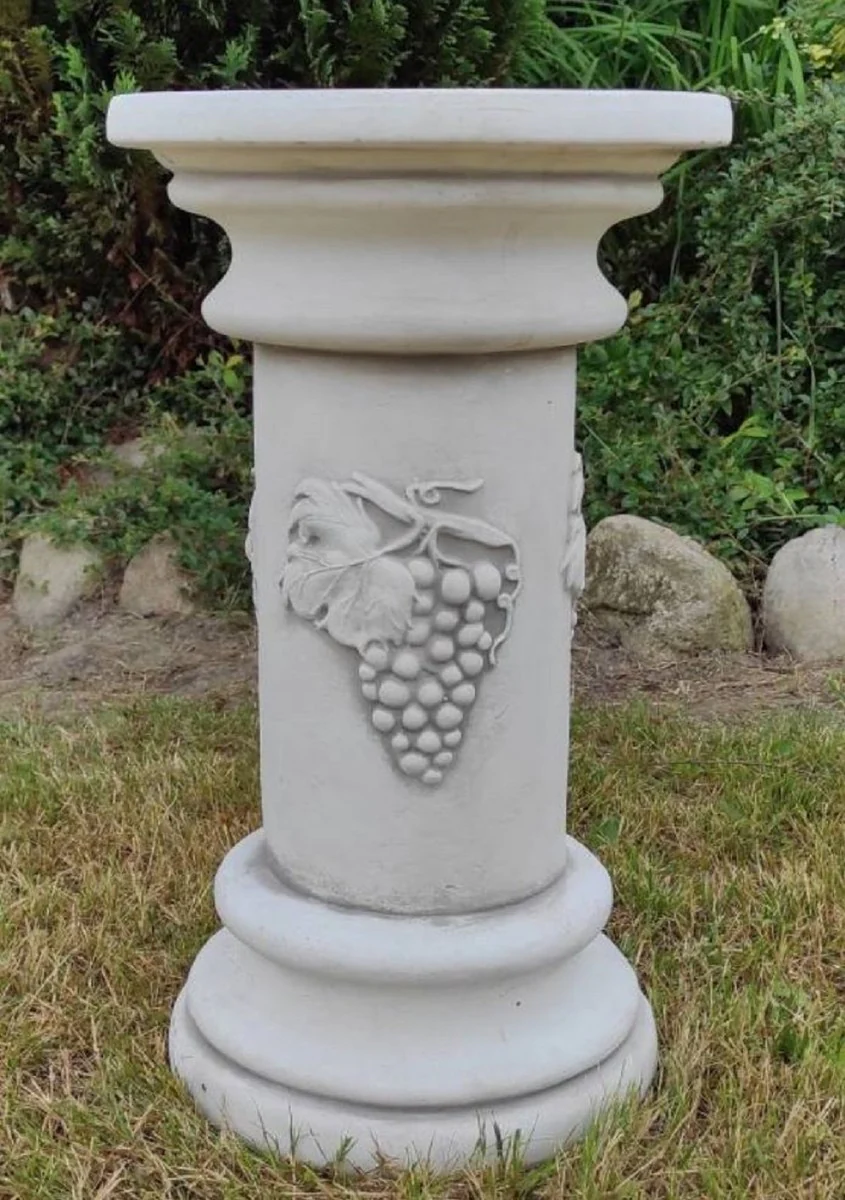 Casa Padrino Pilar Barroco Gris ? 30 x A. 51 cm - Magn¨ªfica Pilar de Jard¨ªn de Estilo Barroco - Decoraci¨®n Pilar de Piedra - Accesorios de Decoraci¨®n de Terrazas y Jardines Barrocos