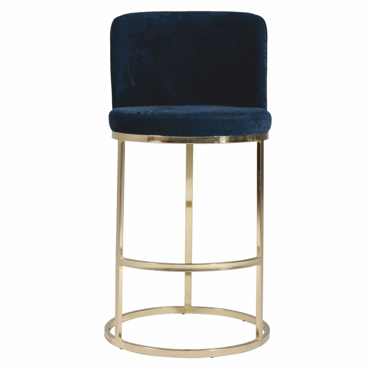 Casa Padrino conjunto de 6 sillas de bar de lujo azul oscuro / oro A. 110 cm - Muebles de bar