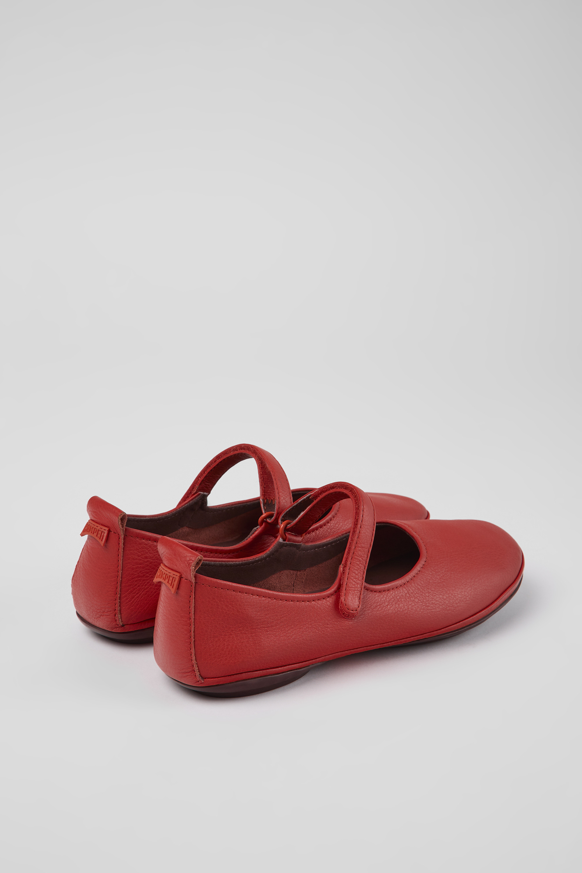 Right - Red leather shoes for women