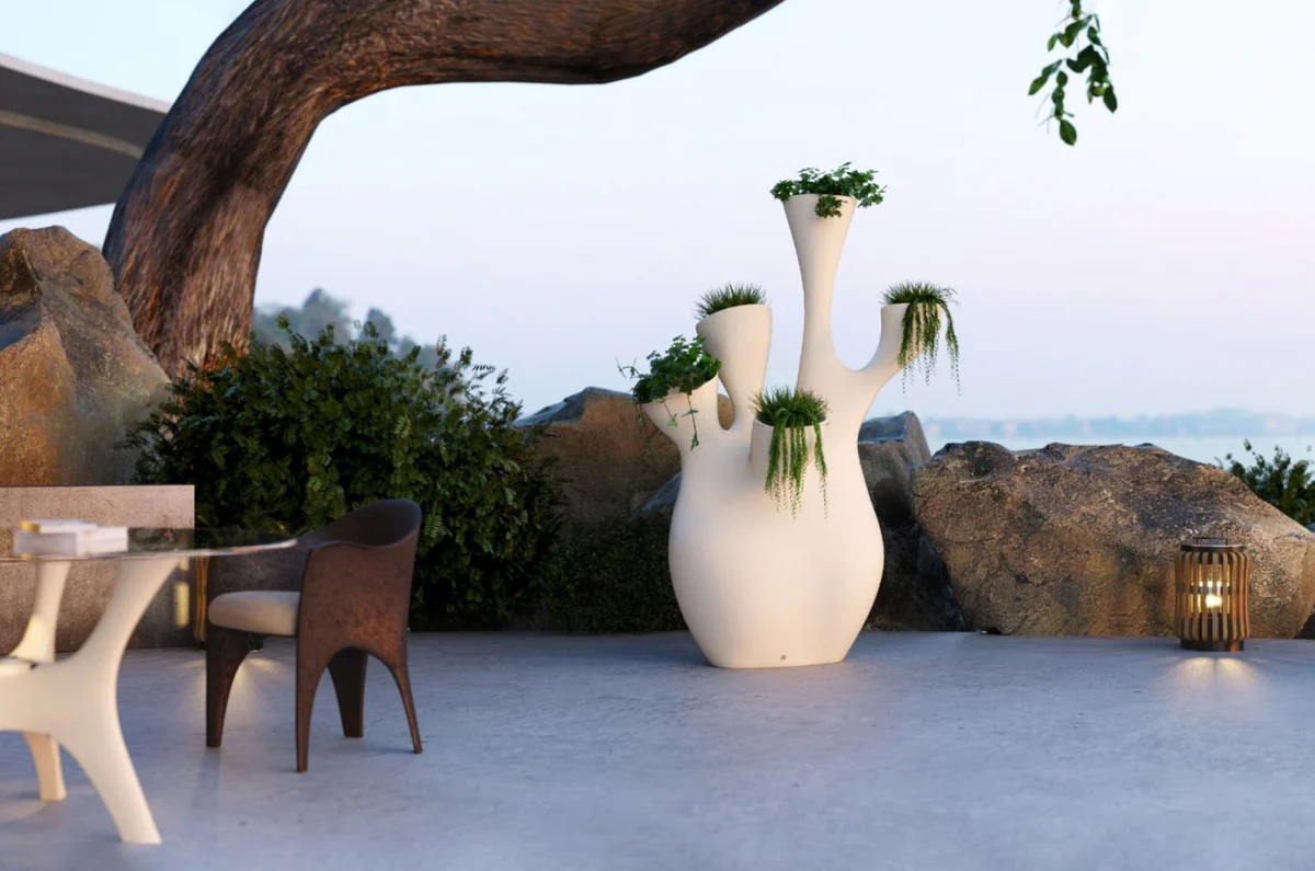 Casa Padrino maceta de lujo blanco mate 135 x 85 x A. 200 cm