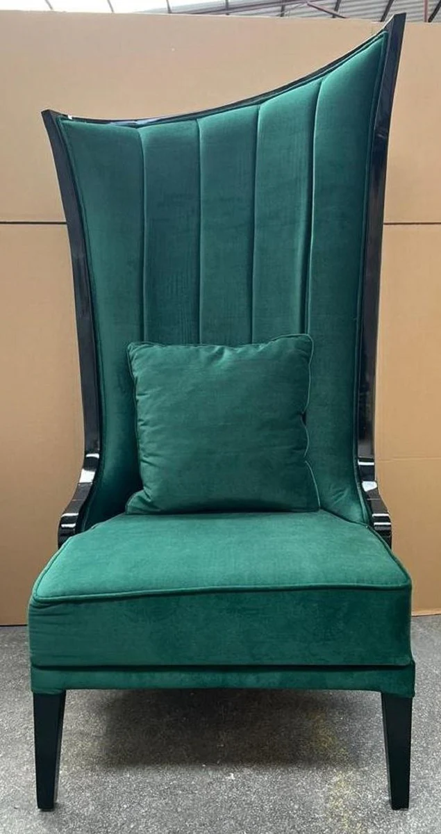 Casa Padrino Sill¨®n Art D¨¦co de Lujo Lado Izquierdo Verde / Negro - Sill¨®n de Sal¨®n - Sill¨®n de Hotel - Muebles de Sal¨®n - Muebles de Hotel - Muebles Art D¨¦co de Lujo