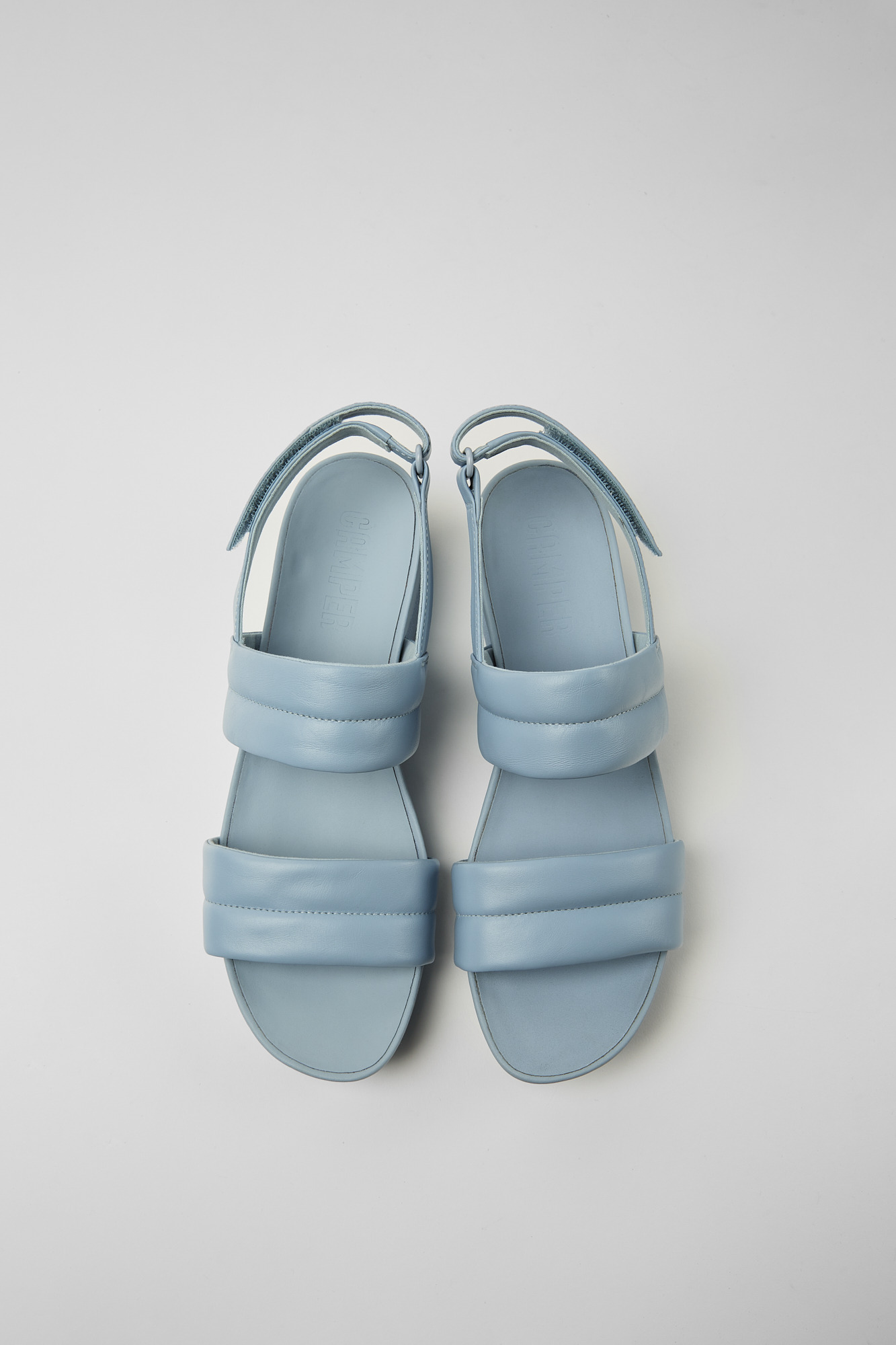 Minikaah - Blue leather sandals for women