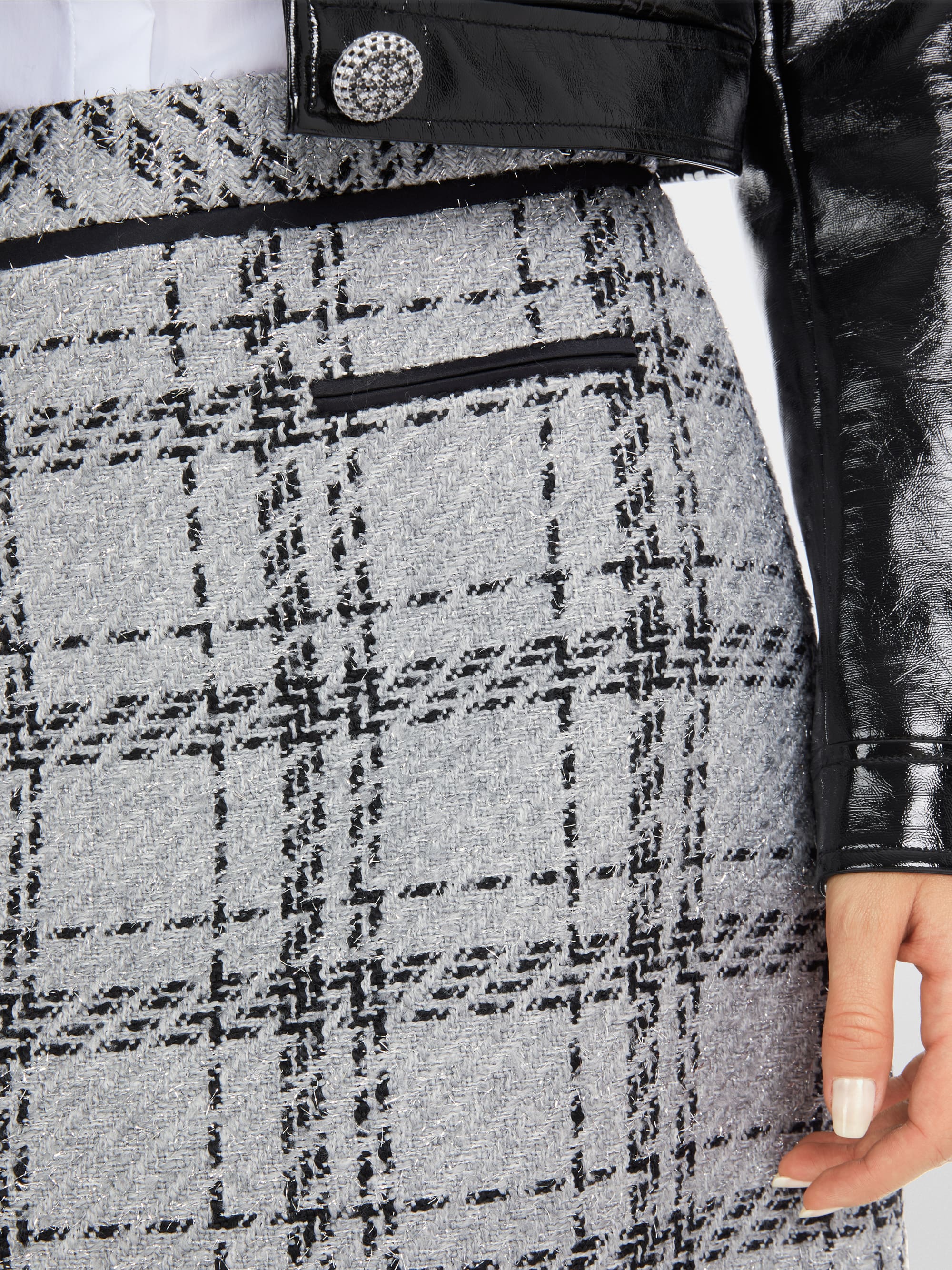 Marc-Cain Check skirt with lurex