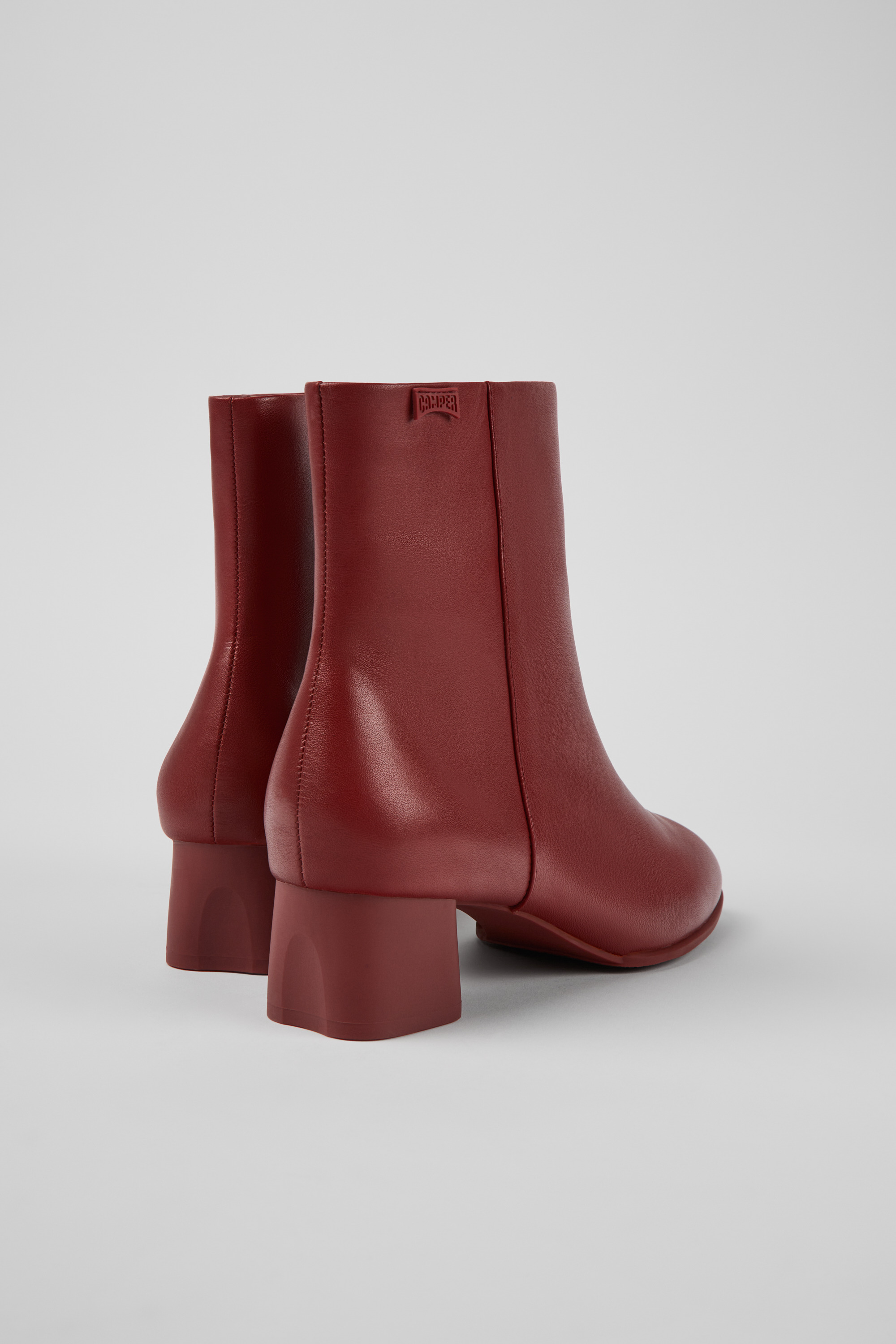 Katie - Burgundy leather ankle boots for women