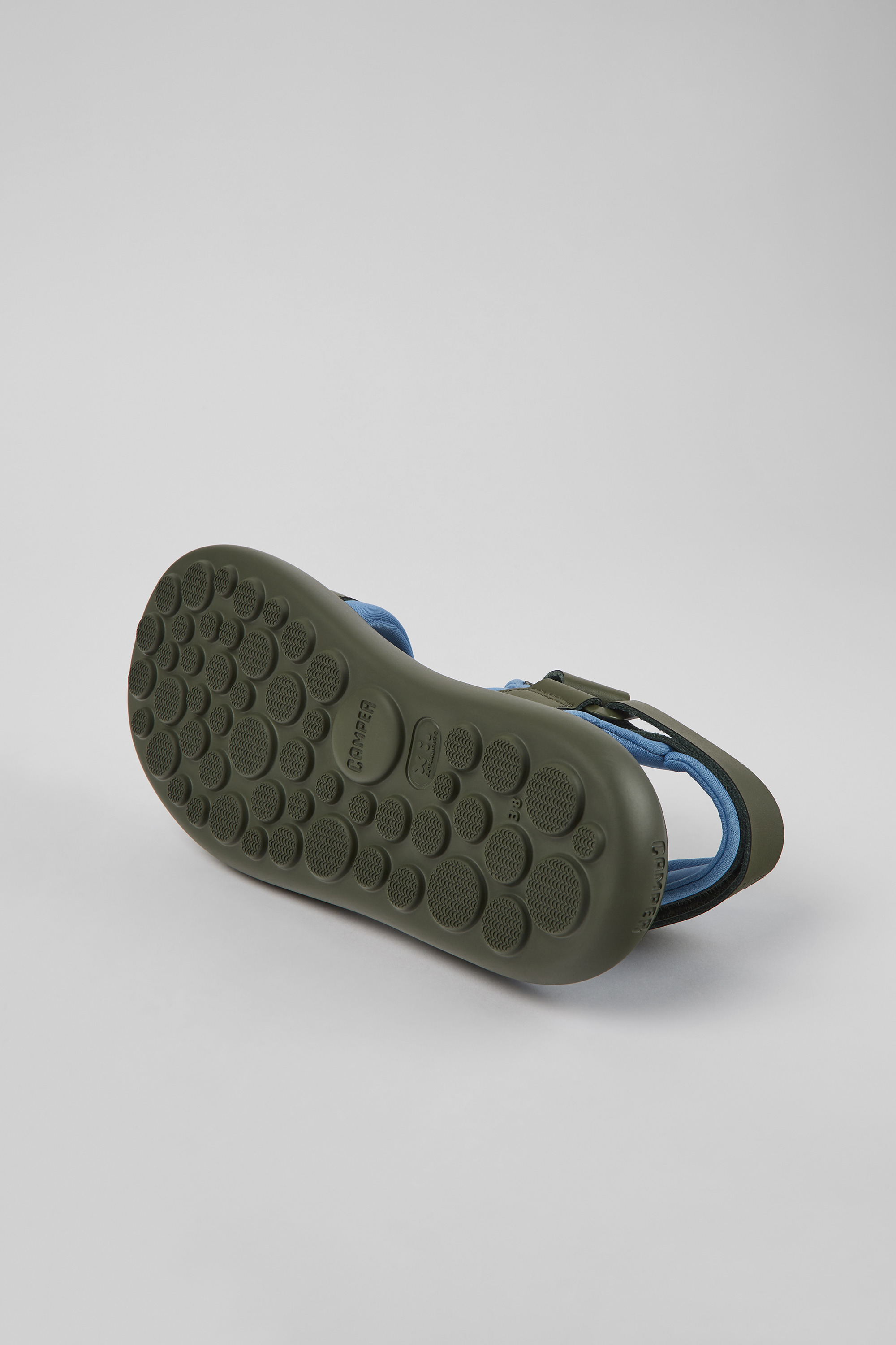 Pelotas Flota - Green and blue leather and textile sandals for women