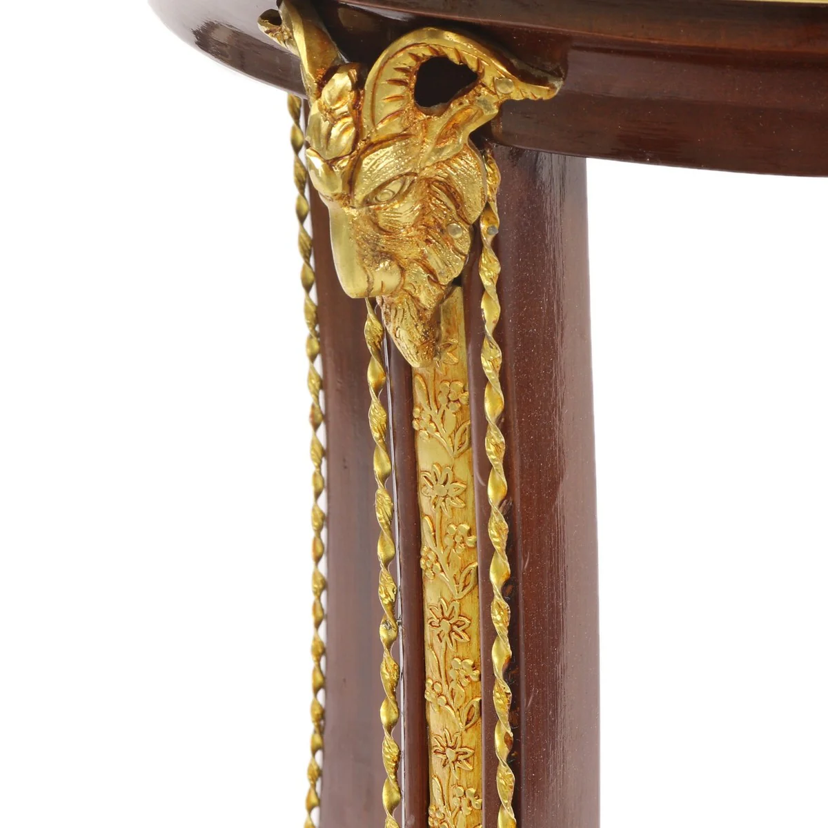 Mesa auxiliar de lujo Casa Padrino, estilo barroco, caoba / dorado, H 78 x 44 cm - Muebles de mesa auxiliar Louis XIV