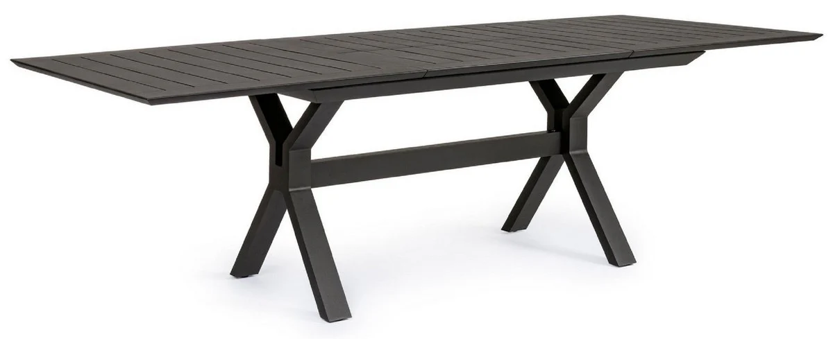 Casa Padrino mesa de jardín de lujo antracita 180-240 x 100 x A. 76 cm - Mesa de comedor extensible de aluminio con recubrimiento en polvo - Mesa de jardín y terraza - Muebles de jardín y terraza