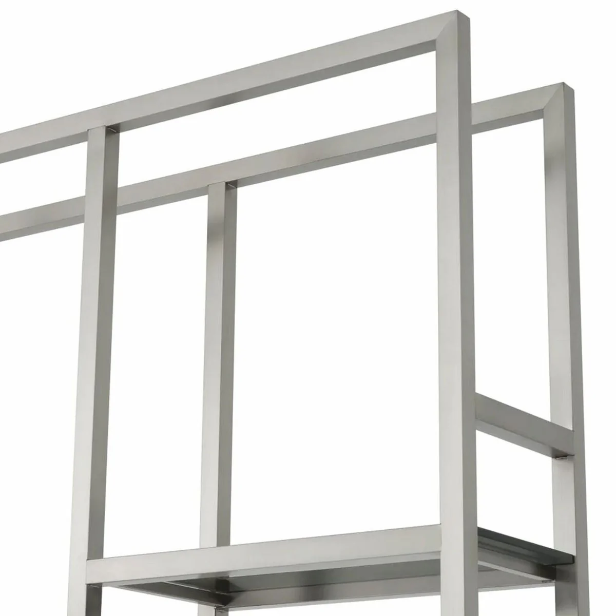 Casa Padrino armario de estanter¨ªa con estantes de vidrio plata / negro / gris A. 240,5 cm - Muebles de lujo