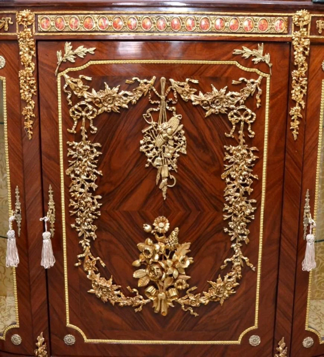 Vitrina barroca Casa Padrino Marr¨®n / Dorado - 140 x 40 x H 145 cm Magn¨ªfica vitrina barroca con puerta de cristal - Muebles de sal¨®n barrocos