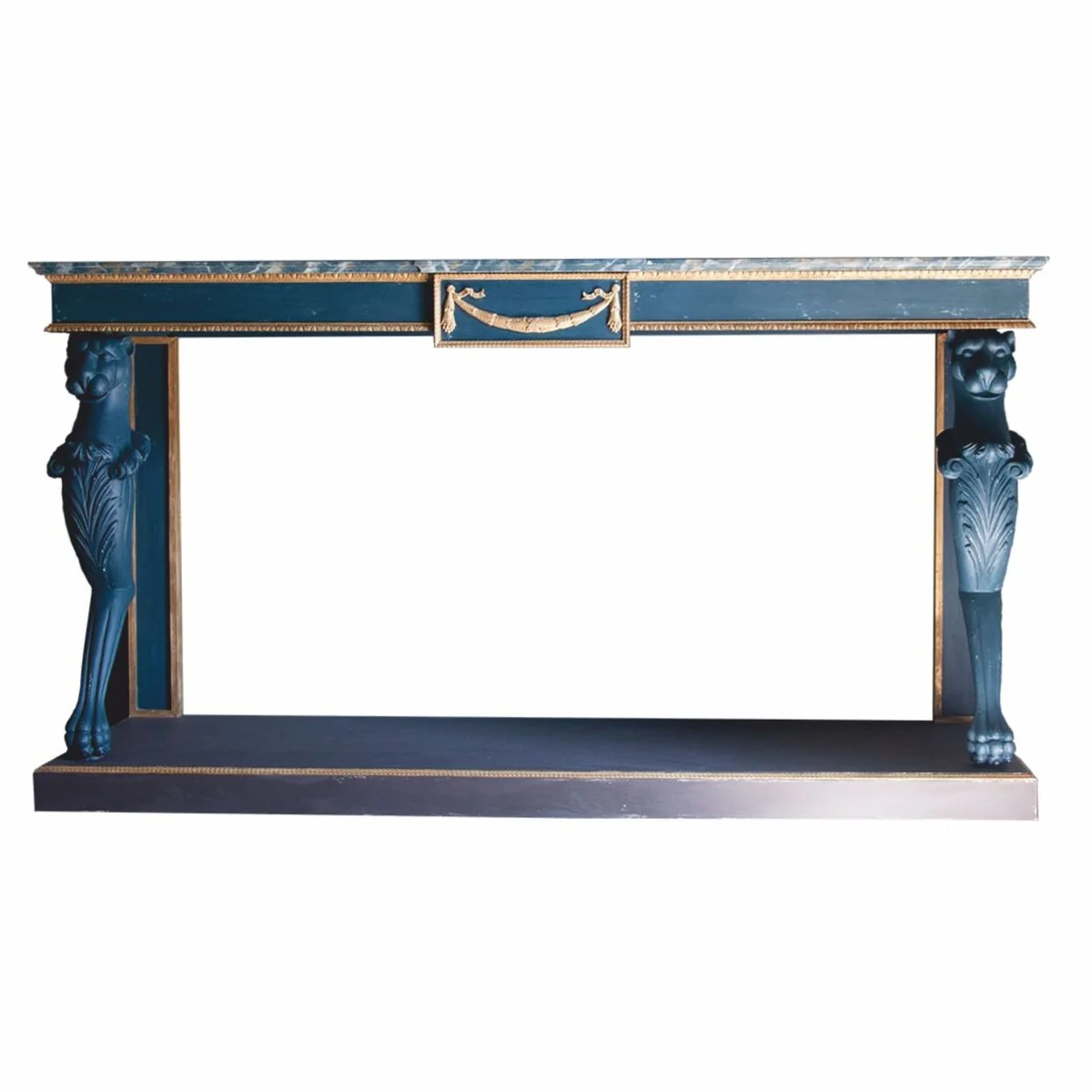 Casa Padrino Consola Barroco de Lujo Azul / Natural 180 cm - Hecho en Italia